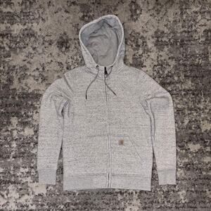 Carhartt Gray Fleece Boxy Zip Up Workwear Sweater